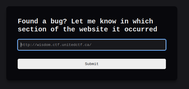 Bug submit page